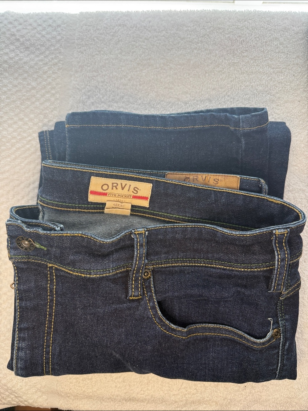 Orvis Men's Straight Jeans - Dark Indigo Blue